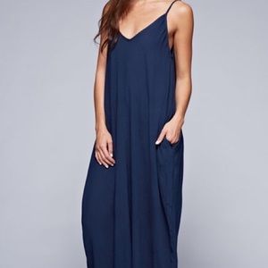 Love Stitch Navy Gauze Maxi Dress
